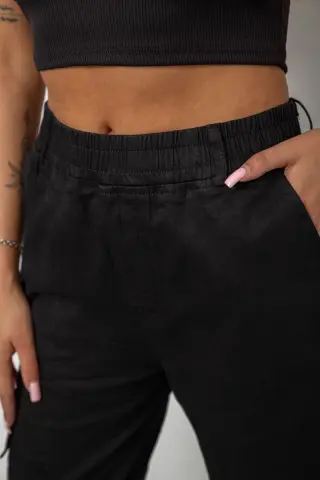 Джоґери жіночі однотонні, колір чорний, 244R1161