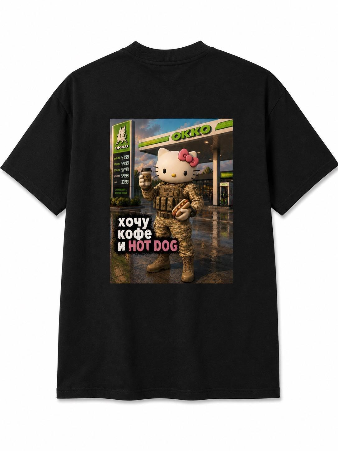 Футболка Чёрная Kitty Окко
