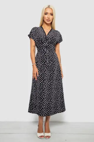 Women's Polka Dot Dress, Black Color, 257R177