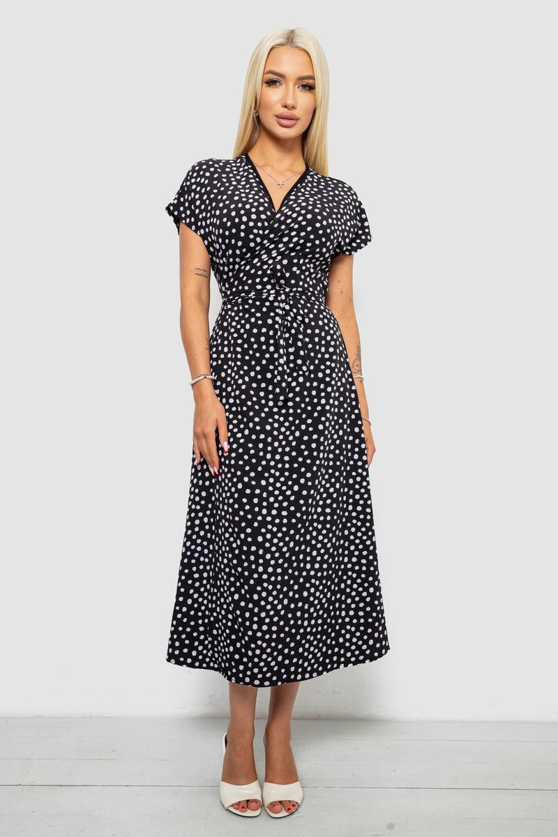 Women's Polka Dot Dress, Black Color, 257R177