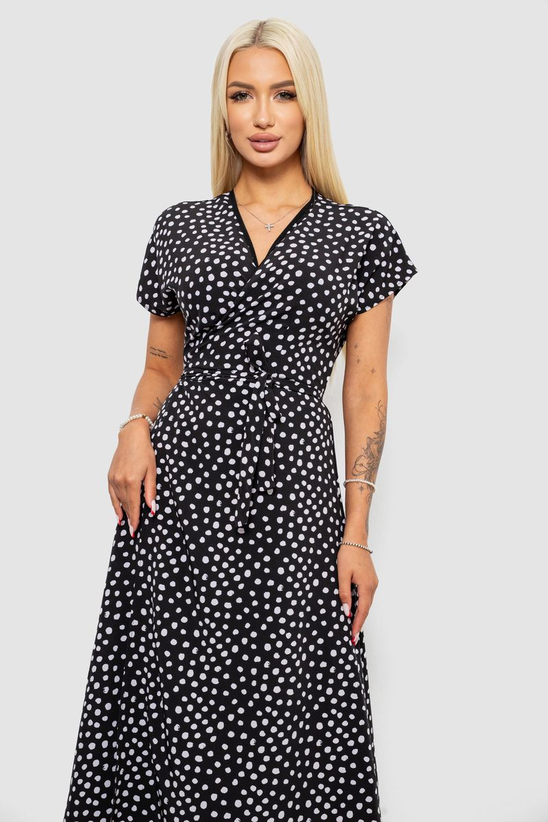 Women's Polka Dot Dress, Black Color, 257R177