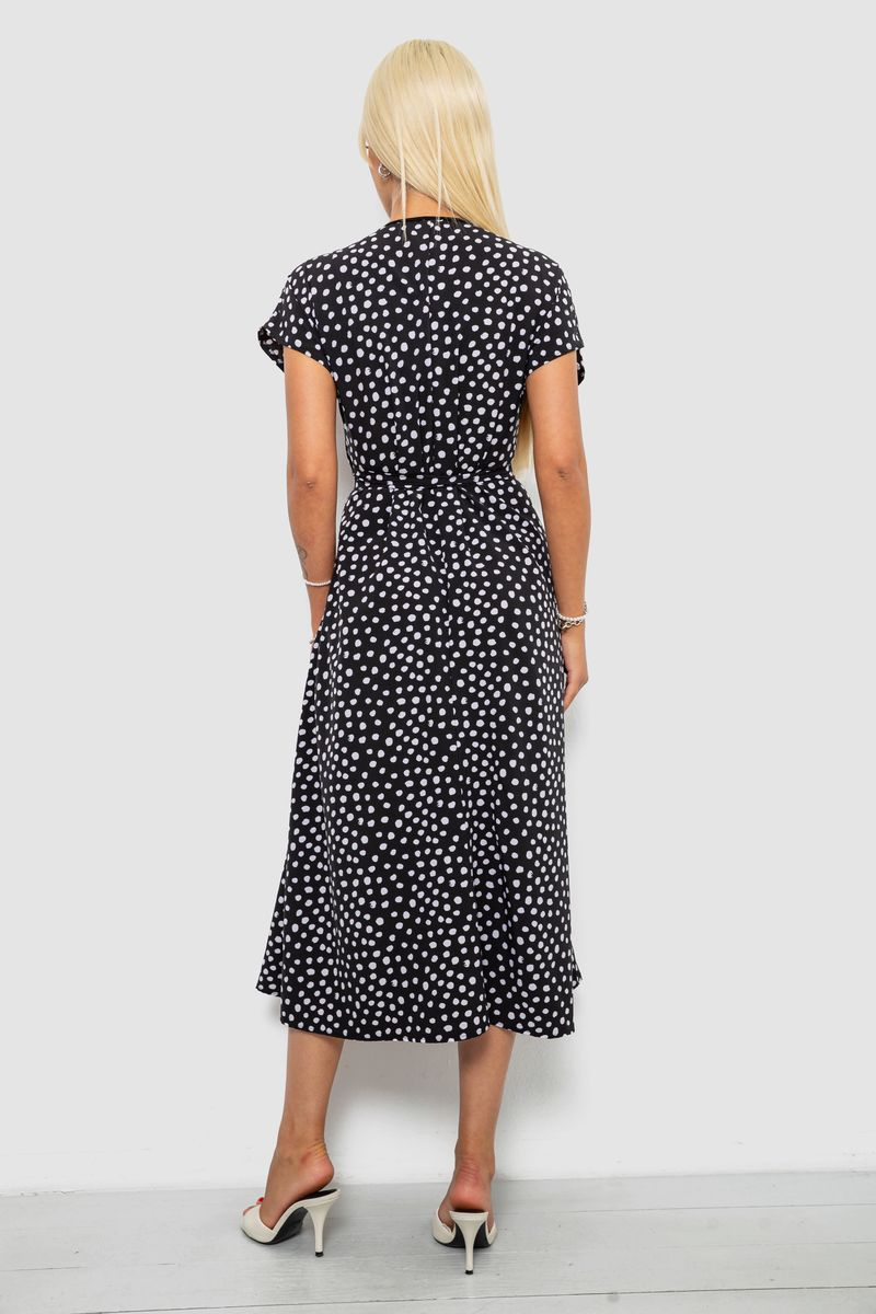 Women's Polka Dot Dress, Black Color, 257R177