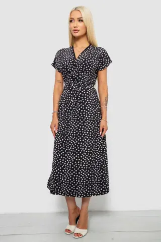 Women's Polka Dot Dress, Black Color, 257R177