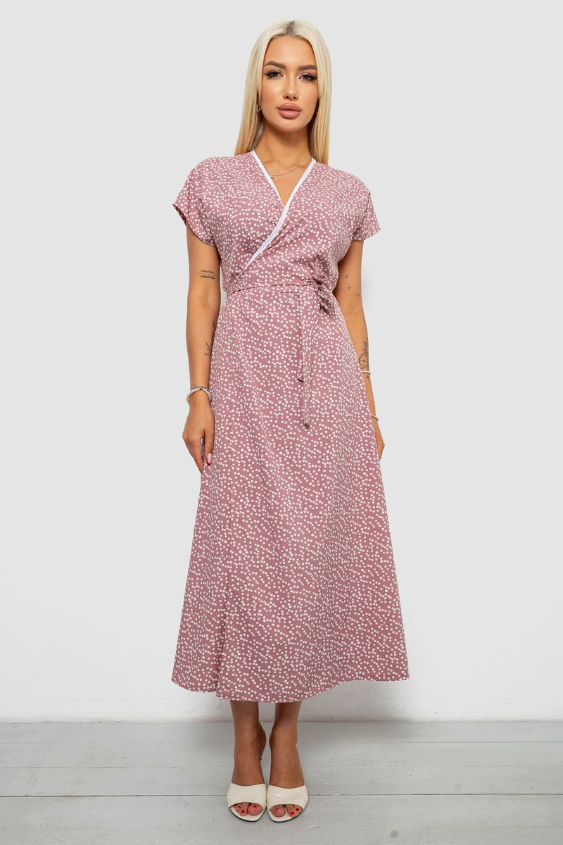 Women's Polka Dot Dress, Powder Color, 257R177-1