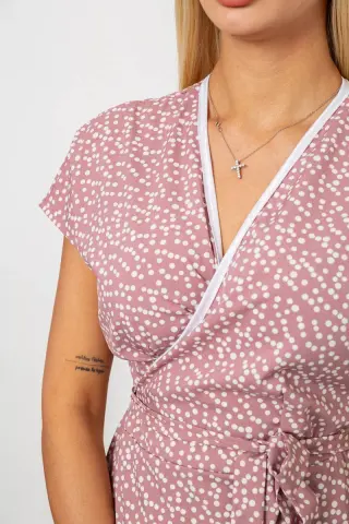 Women's Polka Dot Dress, Powder Color, 257R177-1