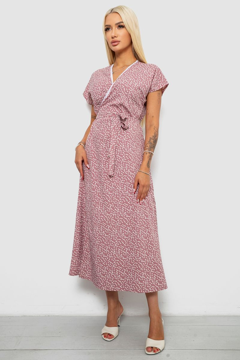 Women's Polka Dot Dress, Powder Color, 257R177-1