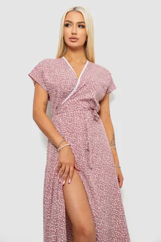 Women's Polka Dot Dress, Powder Color, 257R177-1