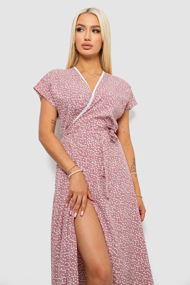Women's Polka Dot Dress, Powder Color, 257R177-1