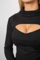 Сукня жіноча однотонна класична з накидкою, колір чорний, 244R380 - Фото 5