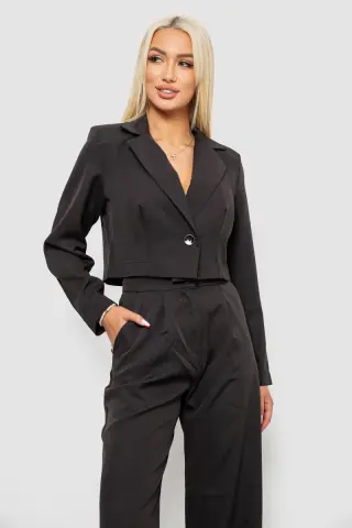 Костюм жіночий однотонний класичний, колір чорний, 244R0410