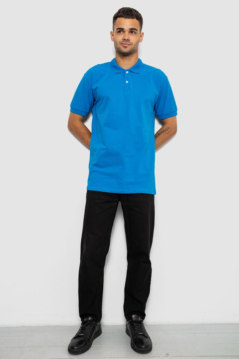Men's Solid Turquoise Polo, Color Turquoise, 244R465