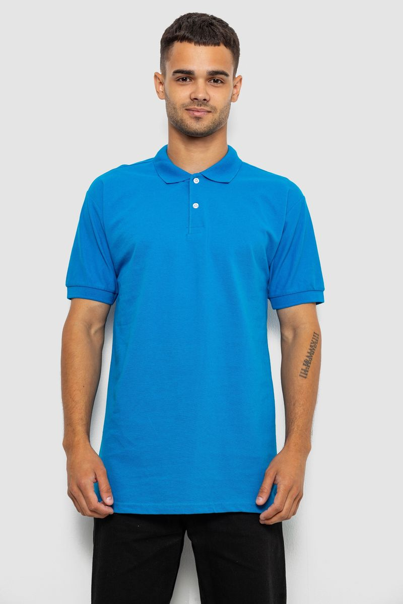 Men's Solid Turquoise Polo, Color Turquoise, 244R465