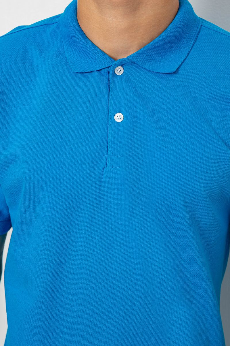 Men's Solid Turquoise Polo, Color Turquoise, 244R465