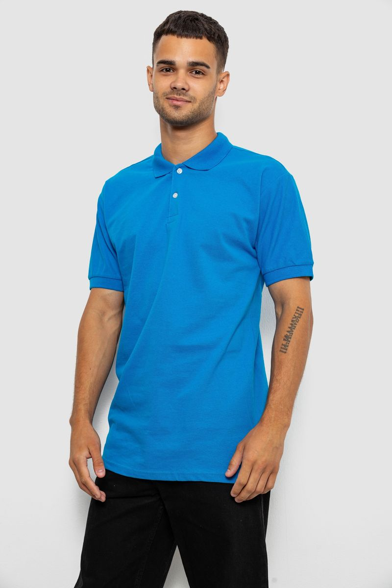 Men's Solid Turquoise Polo, Color Turquoise, 244R465
