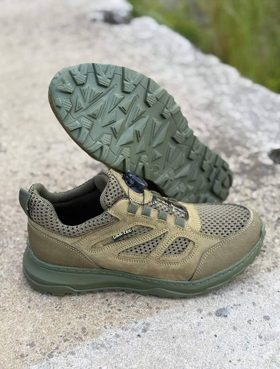 Тактические летние кроссовки с автошнуровкой Olive