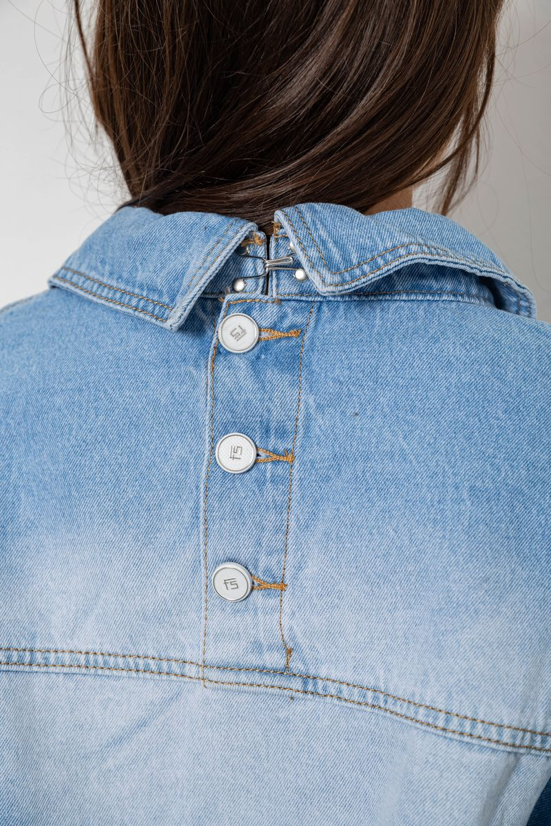 Куртка жіноча джинсова, колір блакитний, 244RY6959