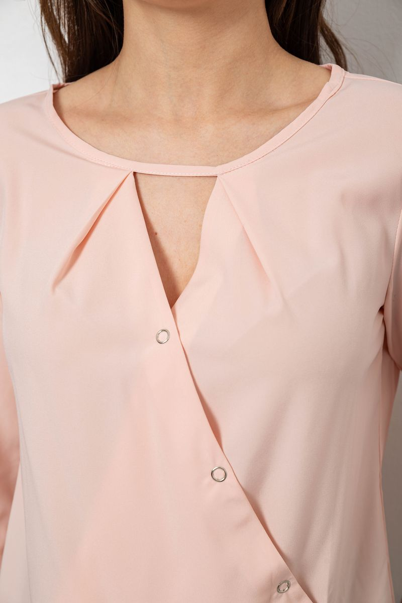 Блуза однотонна, колір персиковий, 230R90