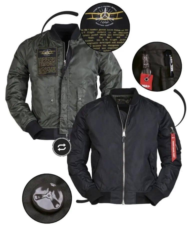 Куртка тактична Mil-Tec бомбер MA-1 Flyers Jacket Чорний
