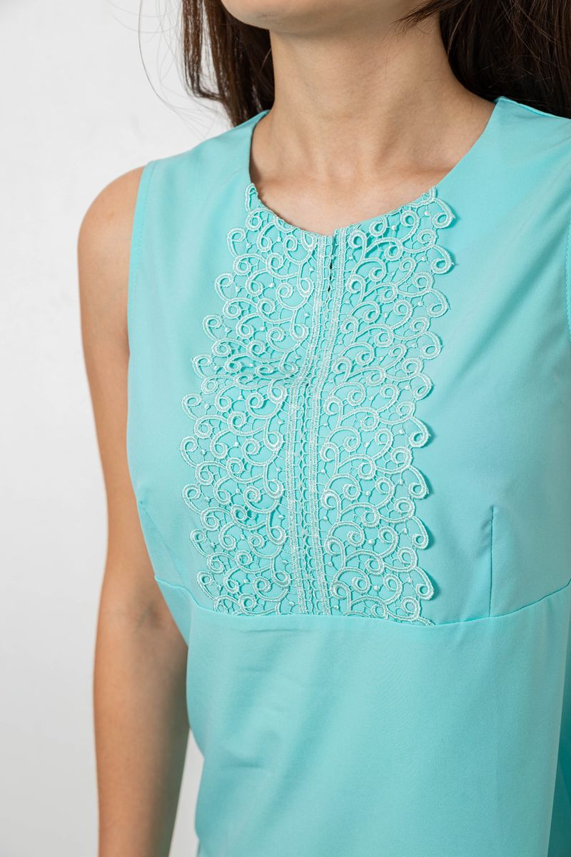 Блуза з орнаментом, колір м'ятний, 230R71-5