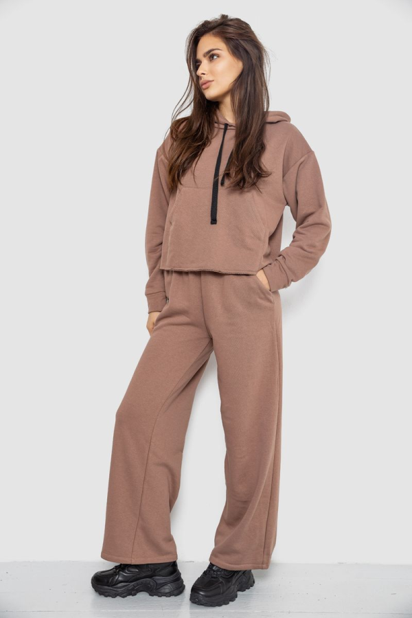 Спортивний костюм жіночий двонитка, колір мокко, 252R500