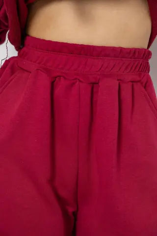 Спортивний костюм жіночий двонитка, колір бордовий, 252R500