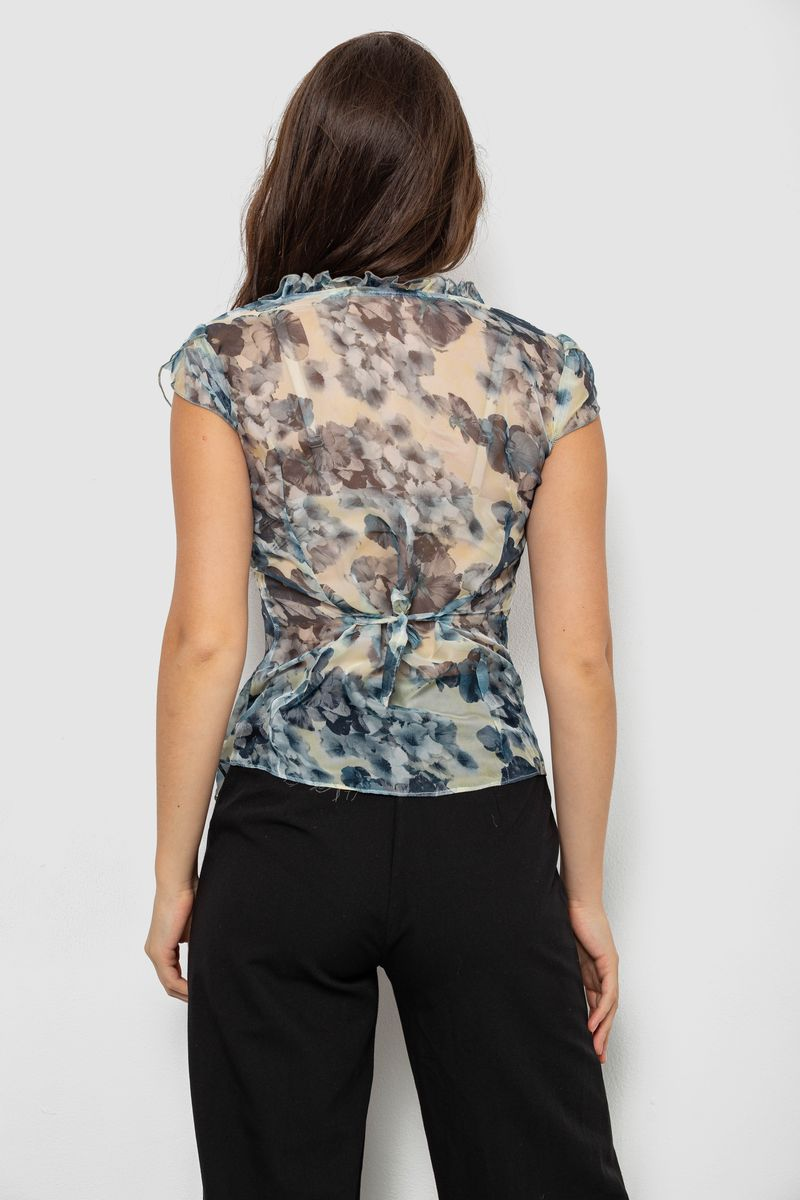 Блуза з принтом, колір жовтий, 230R0262-10