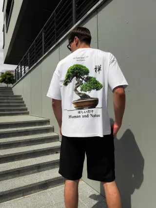 White T-shirt green tree