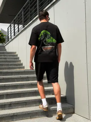 Black T-shirt green tree