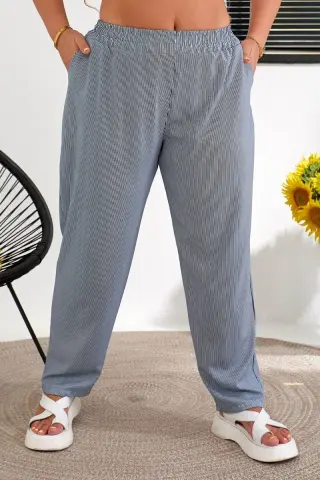Women's everyday striped pants, blue color, 257R420
