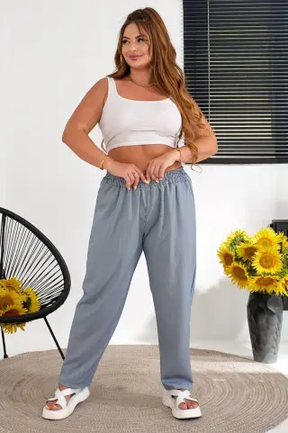 Women's everyday striped pants, blue color, 257R420