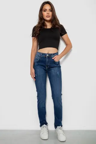 Джинси жіночі однотонні Skinny, колір синій, 244R11966