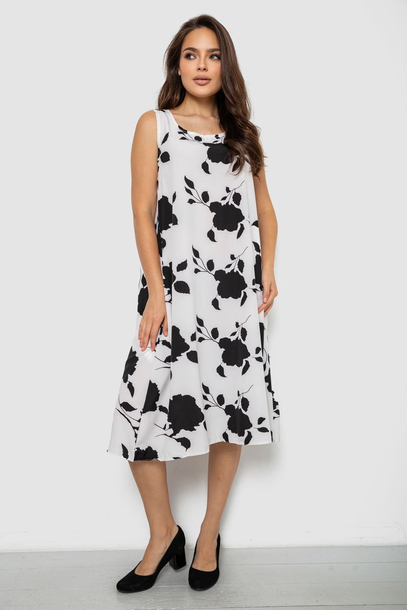 Сарафан повсякденний софт, колір біло-чорний, 214R207-16