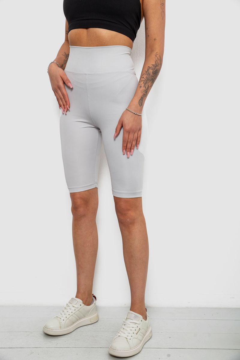Women's Solid Grey Bike Shorts, 214R922