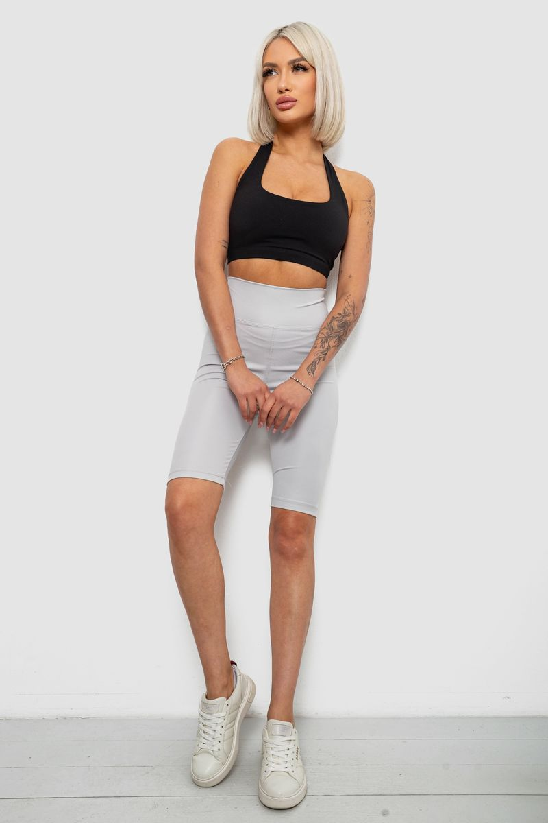 Women's Solid Grey Bike Shorts, 214R922