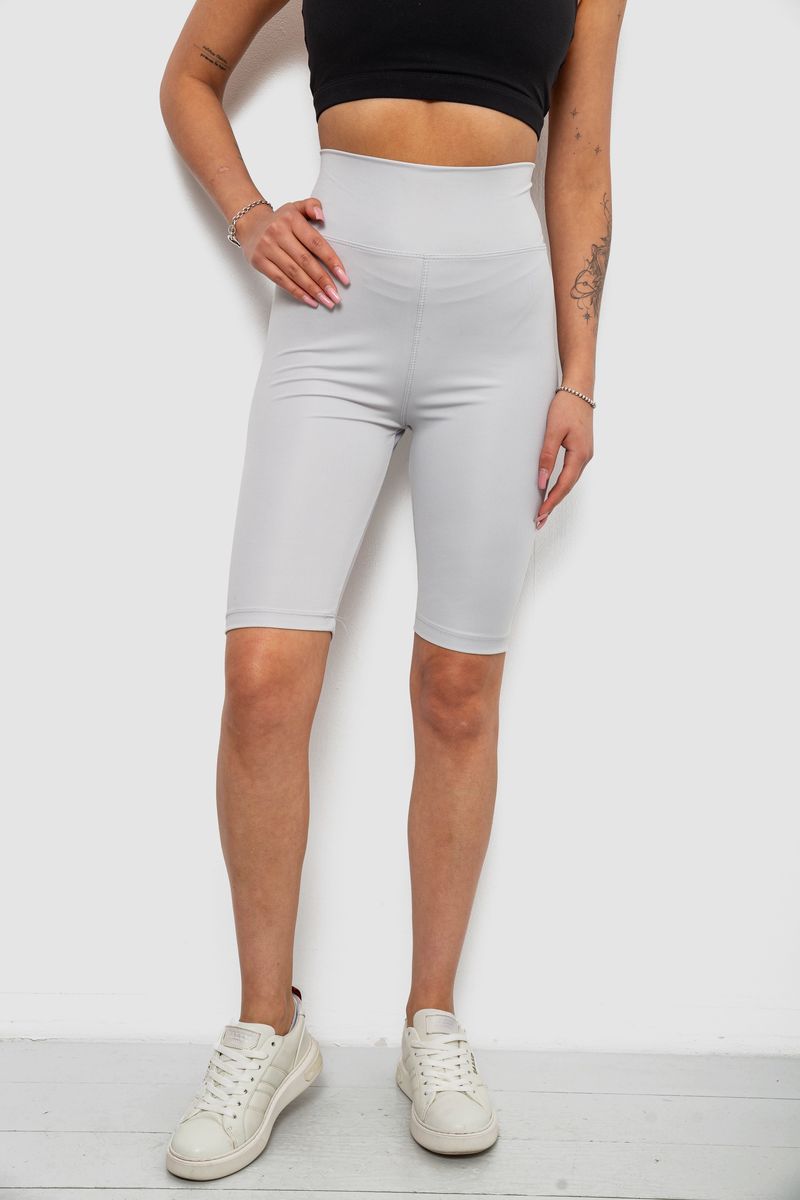 Women's Solid Grey Bike Shorts, 214R922