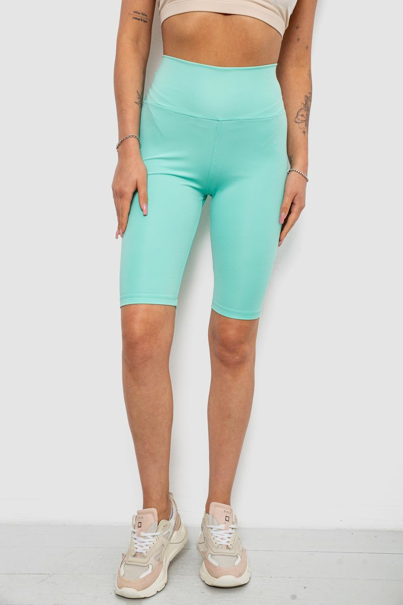Women's solid-color bike shorts, mint color, 214R922