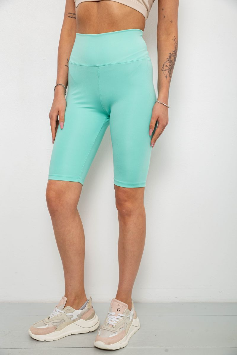 Women's solid-color bike shorts, mint color, 214R922