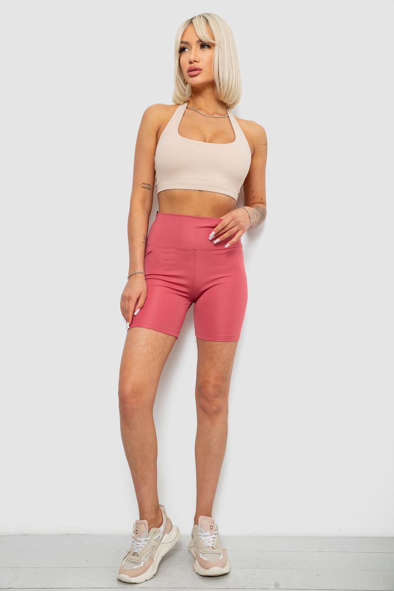 Women's bike shorts solid color, powder shade, 214R921