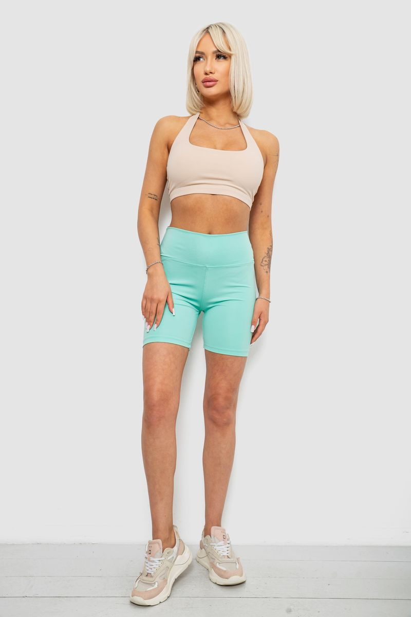 Women's solid mint cycling shorts, 214R921