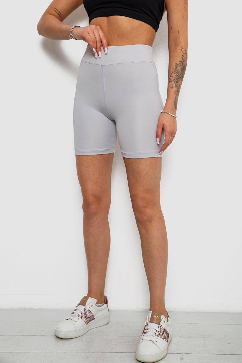 Women's Solid Grey Bike Shorts, 214R920
