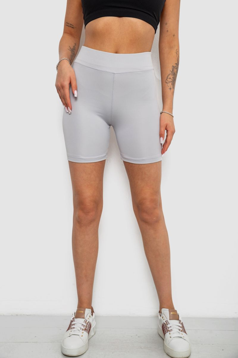 Women's Solid Grey Bike Shorts, 214R920