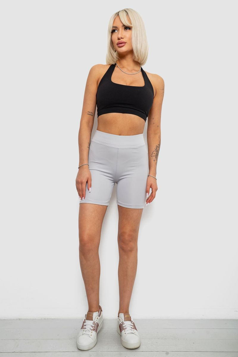 Women's Solid Grey Bike Shorts, 214R920