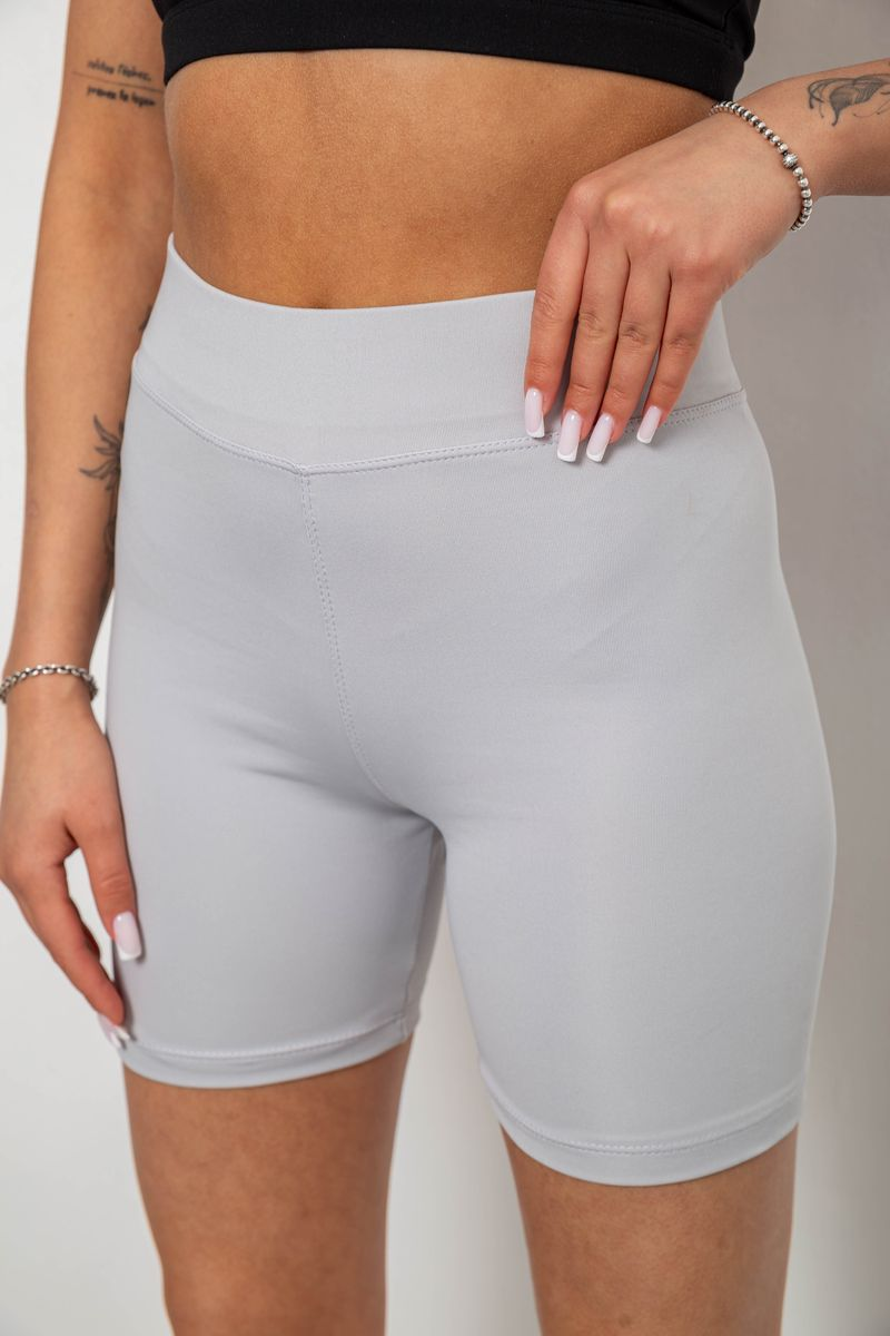 Women's Solid Grey Bike Shorts, 214R920