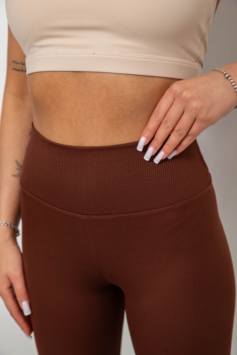 Women's Solid Ribbed Bike Shorts, Brown Color, 214R264