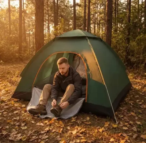Tourist tent 3-4 person 200×200×130 cm khaki