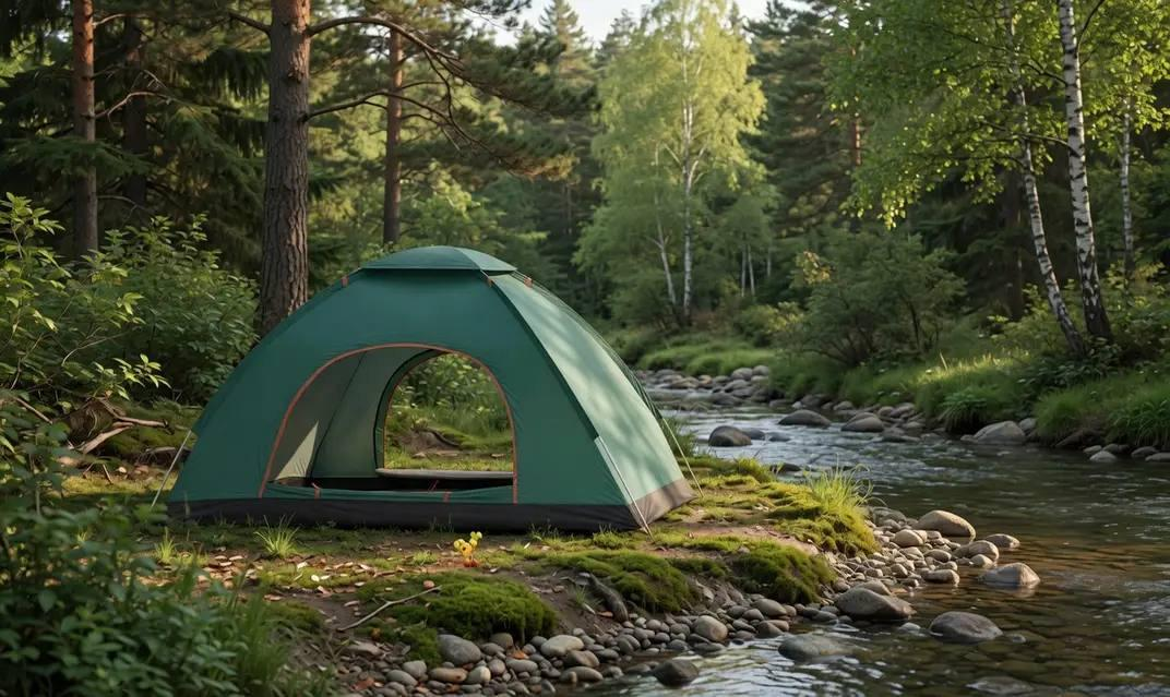 Tourist tent 3-4 person 200×200×130 cm khaki