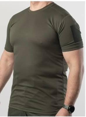 Tactical moisture-wicking coolmax t-shirt Olive with velcro patches on shoulders