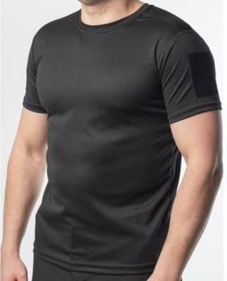 Tactical moisture-wicking coolmax t-shirt Black with velcro on shoulders