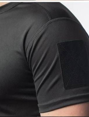 Tactical moisture-wicking coolmax t-shirt Black with velcro on shoulders