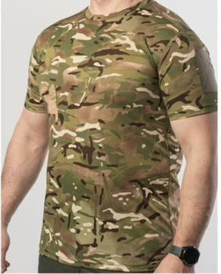 Tactical moisture-wicking coolmax t-shirt Multicam with velcro on shoulders